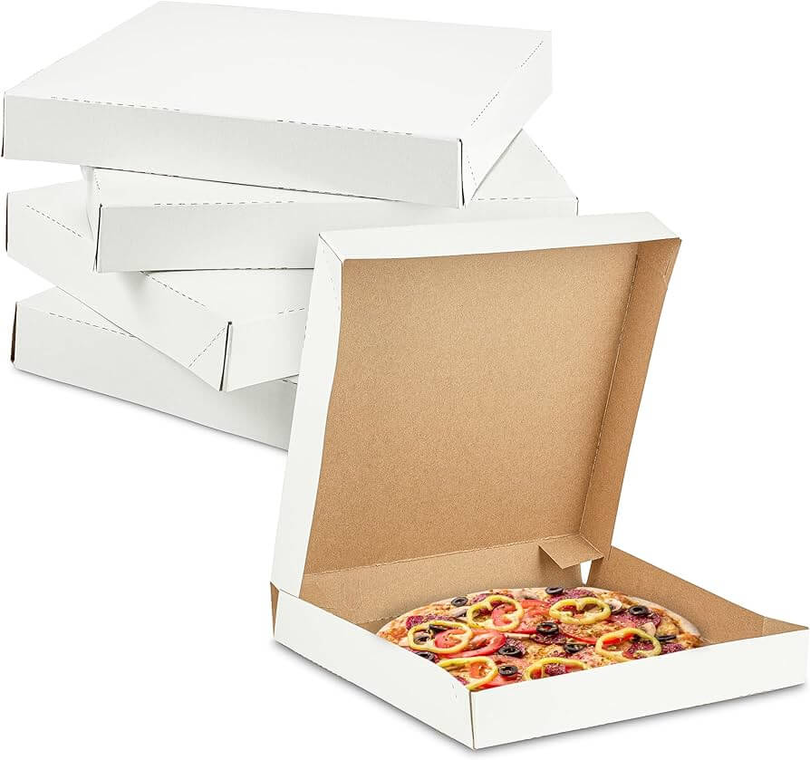 Boîte À Pizza Blanche À Étiquette Privée