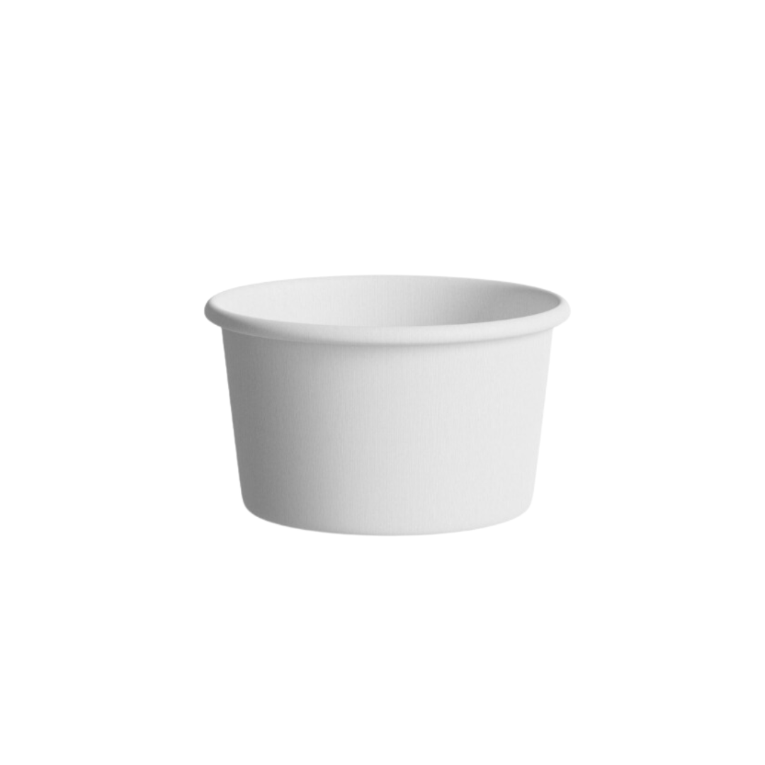 Bol en Carton Blanc Pour Crème Glacée