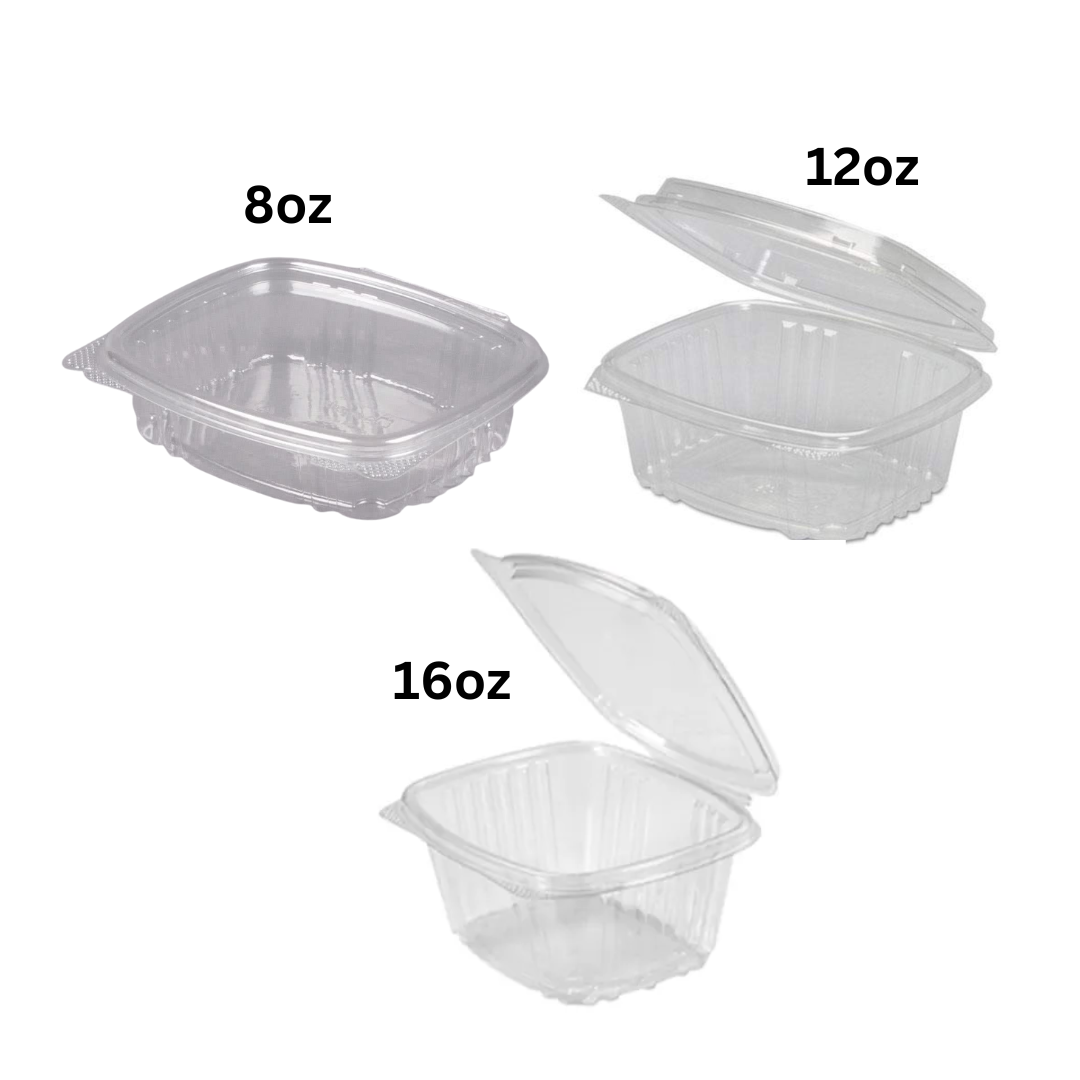 Flat Hinged Lid Clear Container