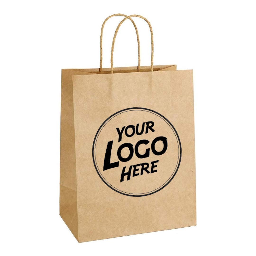 Private Labelled Kraft Paper Bag With Handles